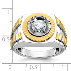 Men's Two-tone Solitaire for 1ct Center with All Bright Finish Mounting