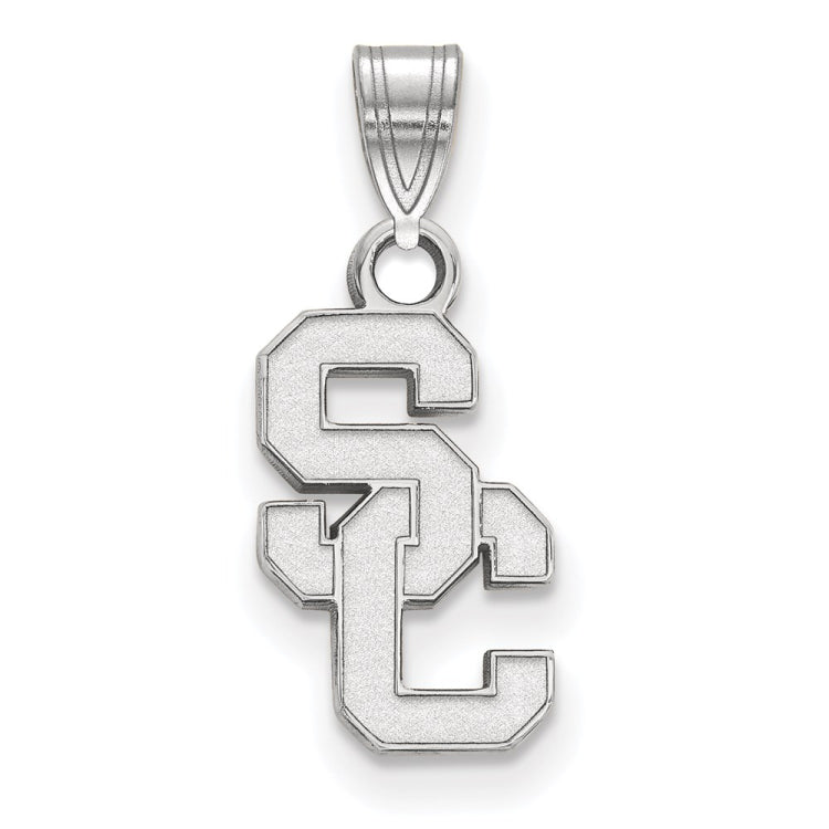 14k White Gold University of Southern California S-C Small Pendant