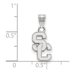 14k White Gold University of Southern California S-C Small Pendant