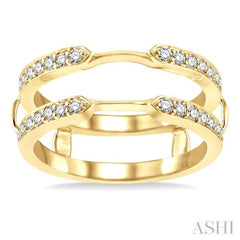 1/3 Ctw Round Cut Diamond Insert Ring in 14K Yellow Gold