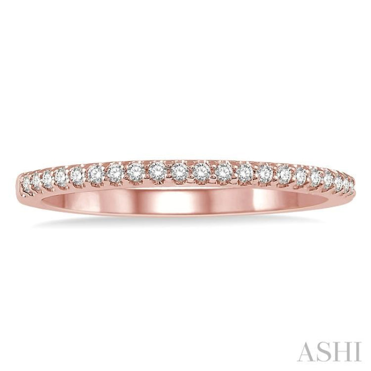 1/10 Ctw Round Cut Diamond Wedding Band in 14K Rose Gold