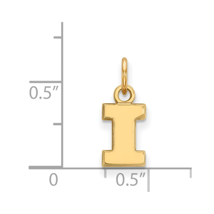 14k Gold LogoArt University of Illinois Letter I Extra Small Pendant