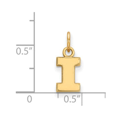14k Gold LogoArt University of Illinois Letter I Extra Small Pendant