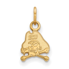 14k Gold LogoArt East Carolina University Pirate Extra Small Pendant