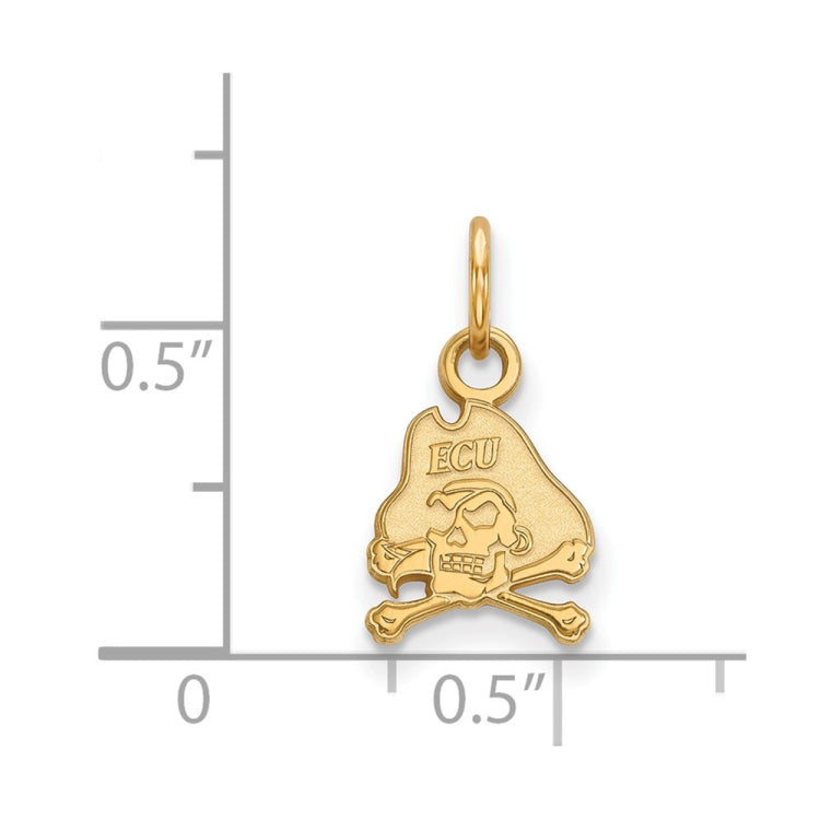 14k Gold LogoArt East Carolina University Pirate Extra Small Pendant