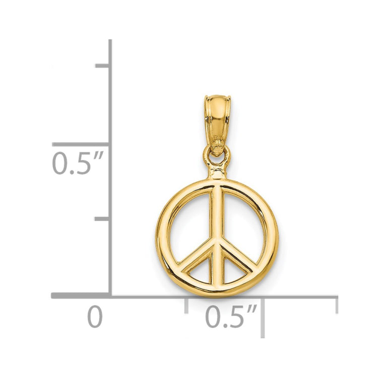 14K Polished 3-D Peace Symbol Pendant
