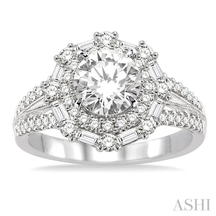 3/4 Ctw Diamond Semi-Mount Engagement Ring in 14K White Gold