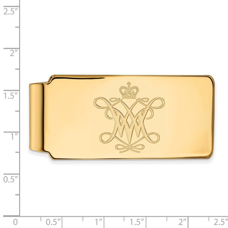 Sterling Silver Gold-plated LogoArt College of William and Mary Money Clip