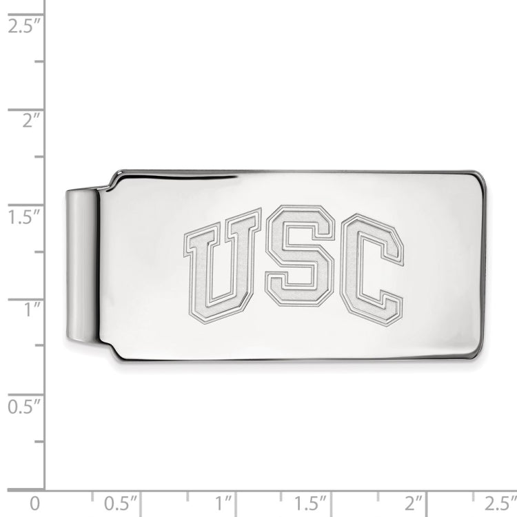 Sterling Silver Rhodium-plated University of Southern California U-S-C Money Clip