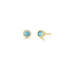 December Bezel Birthstone Earrings