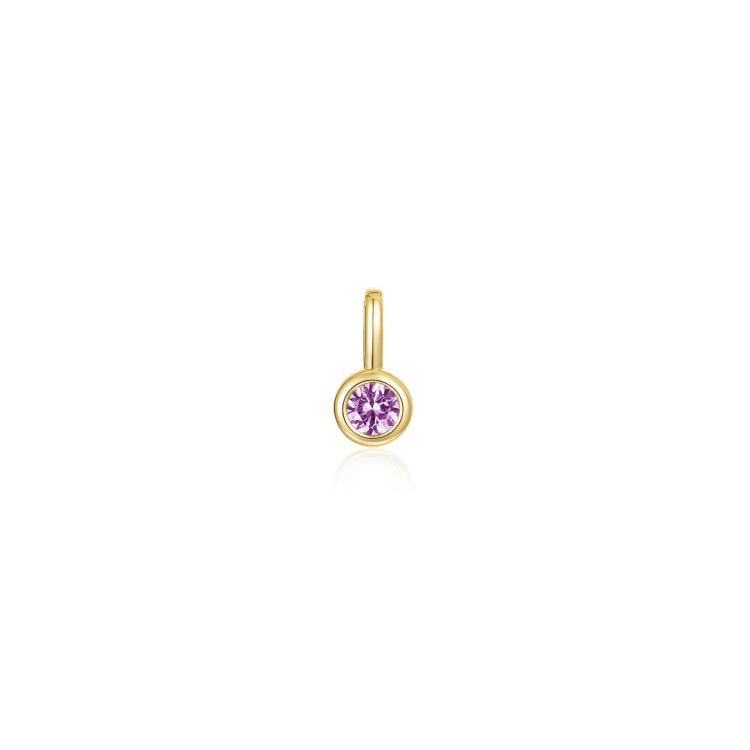 October Bezel Birthstone Charm Pendant