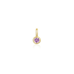 October Bezel Birthstone Charm Pendant