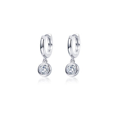 0.92 CTW Bezel-Set Huggie Earrings