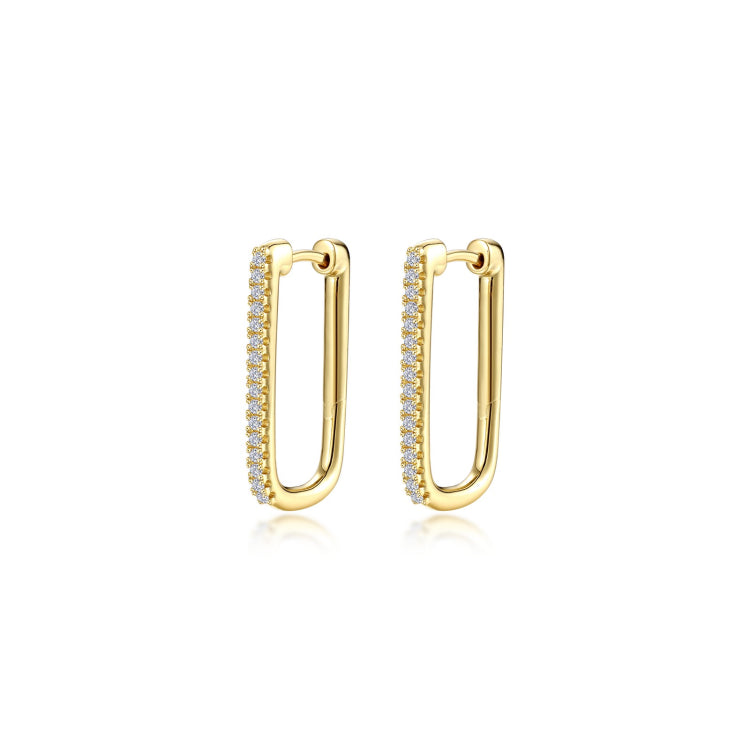 25Mm X 14.3Mm Rectangle Hoop Earrings