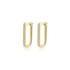 25Mm X 14.3Mm Rectangle Hoop Earrings