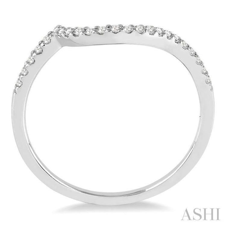 1/10 Ctw Round Cut Diamond Wedding Band in 14K White Gold