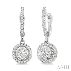1/2 Ctw Lovebright Round Cut Diamond Earrings in 14K White Gold