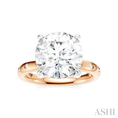 1/5 Ctw Round Shape Round Cut Diamond Semi-Mount Engagement Ring in 14K Rose and White Gold