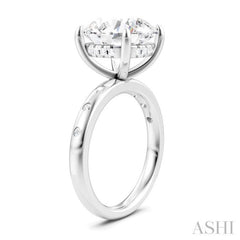 1/5 Ctw Round Shape Round Cut Diamond Semi-Mount Engagement Ring in 14K White Gold