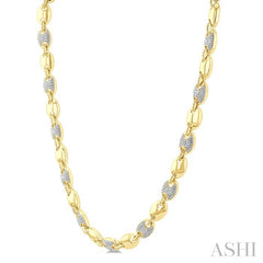 1/4 Ctw Bold Mariner Link Round Cut Diamond Fashion Necklace in Yellow Gold Vermeil