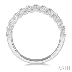 1 1/5 Ctw Princess Cut Diamond Wedding Band in 14K White Gold