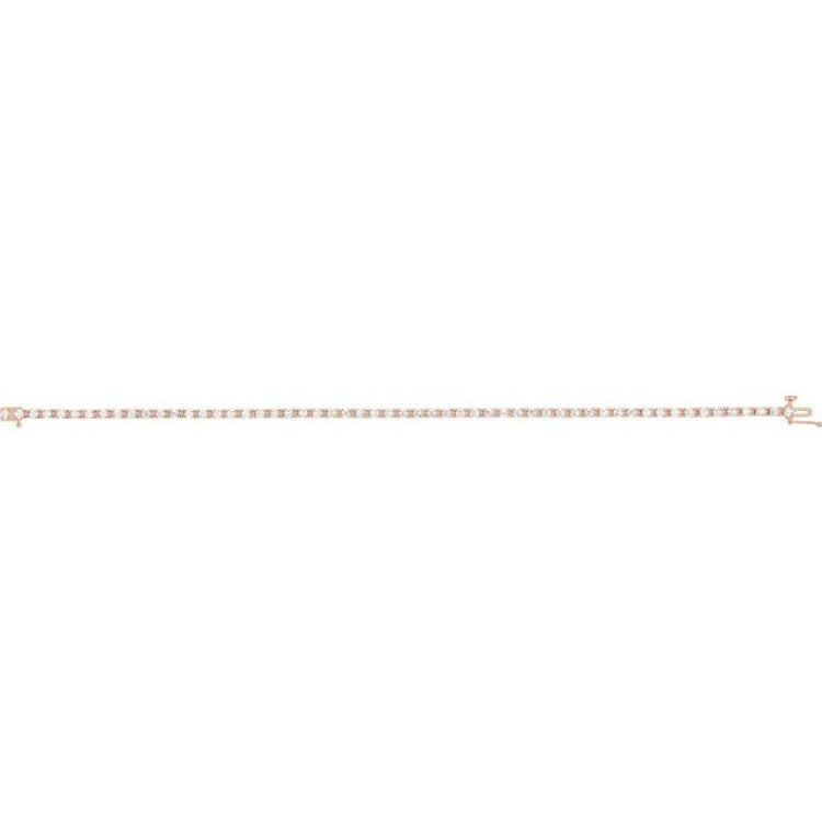 14K Rose Gold 2 1/4 CTW Natural Diamond Line 7 1/4" Bracelet