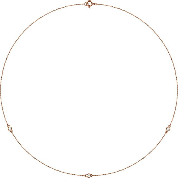 14K Rose Gold 1/5 CTW Natural Diamond 3-Station 18" Necklace