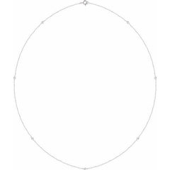 Sterling Silver 1/4 CTW Natural Diamond 7-Station 24" Necklace