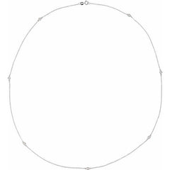 Sterling Silver 1/4 CTW Natural Diamond 7-Station 24" Necklace