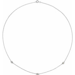 Sterling Silver 1/5 CTW Natural Diamond 3-Station 18" Necklace