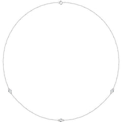 Sterling Silver 1/4 CTW Natural Diamond 3-Station 18" Necklace