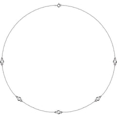 Sterling Silver 3/4 CTW Natural Diamond 5-Station 18" Necklace
