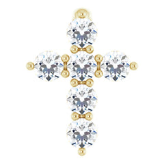 14K Yellow Gold 1/6 CTW Natural Diamond Cross Pendant