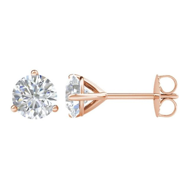 14K Rose Gold 1 1/5 CTW Natural Diamond Stud Earrings