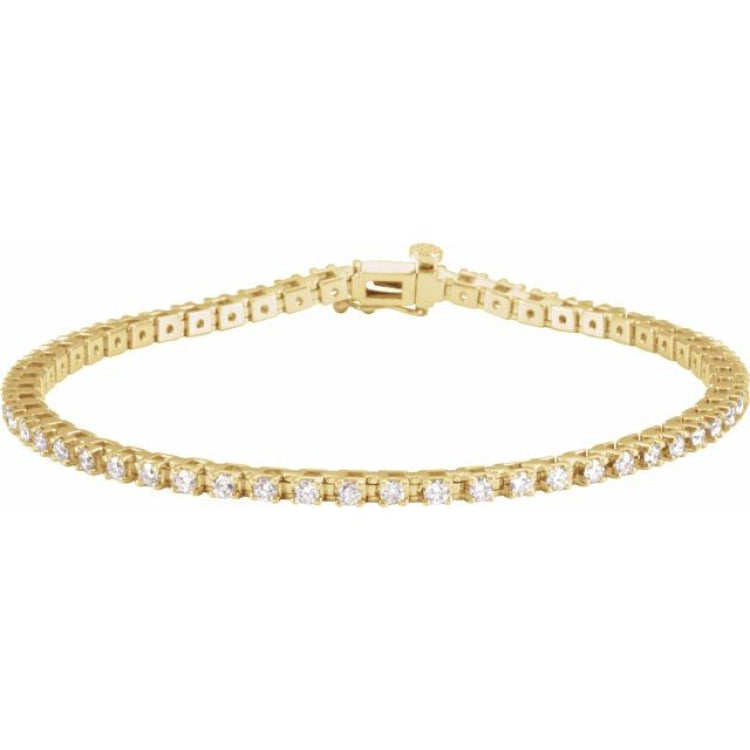 14K Yellow Gold 2 1/4 CTW Lab-Grown Diamond Line 7 1/4" Bracelet