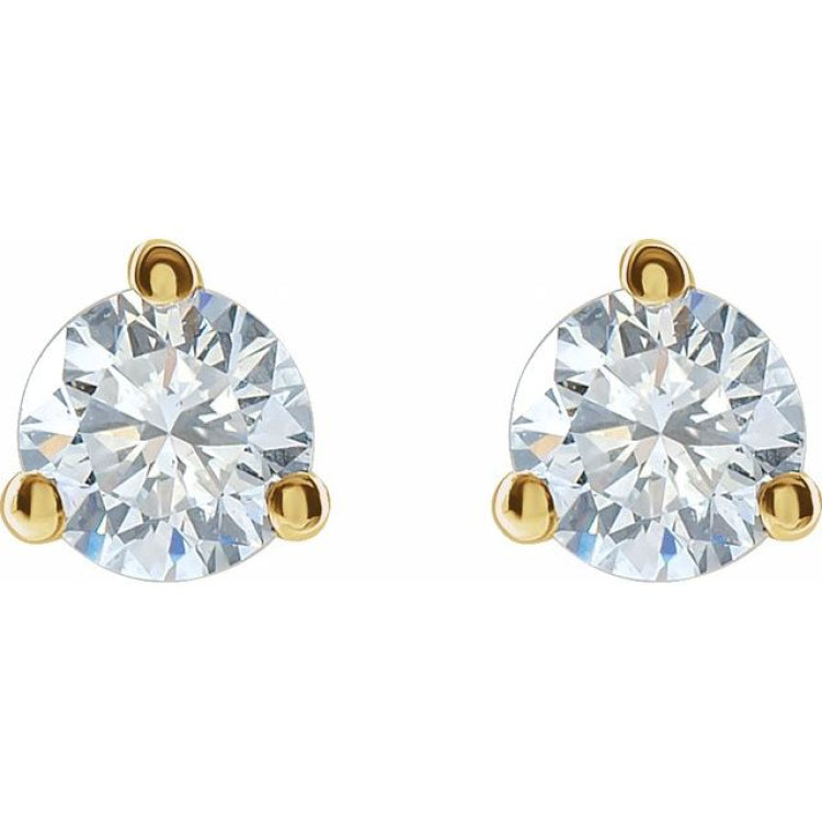 14K Yellow Gold 3/4 CTW Lab-Grown Diamond Stud Earrings