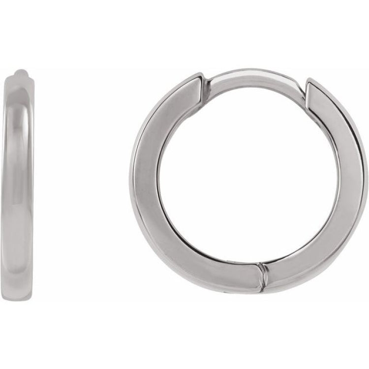 Sterling Silver Hinged 12.5 mm Hoop Earring