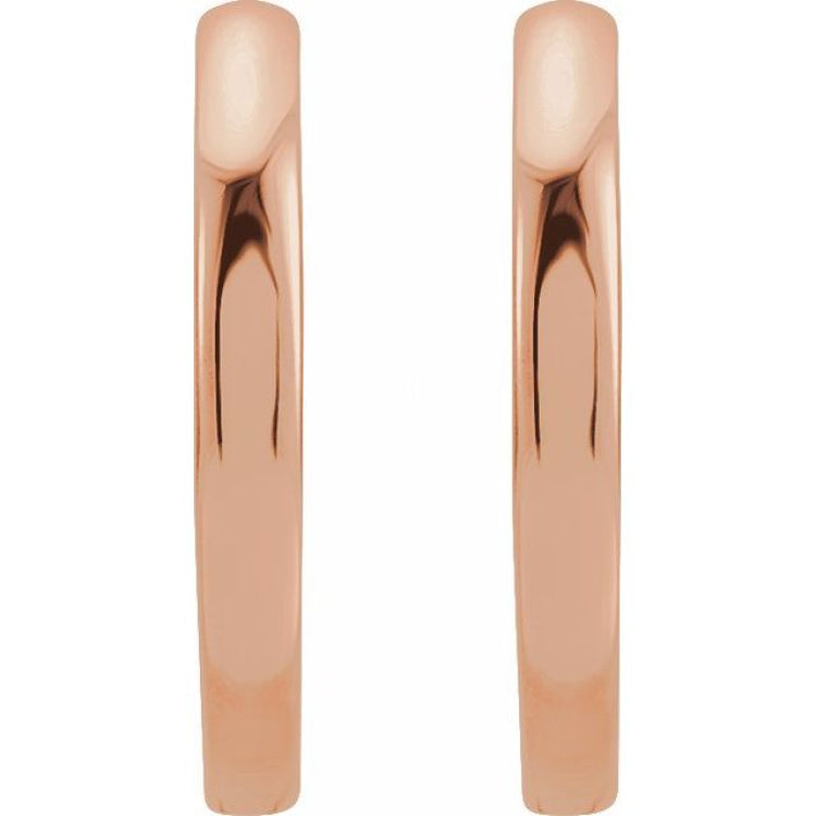 14K Rose Gold Hinged 12.5 mm Hoop Earrings