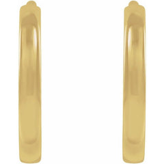14K Yellow Gold Hinged 10 mm Hoop Earrings
