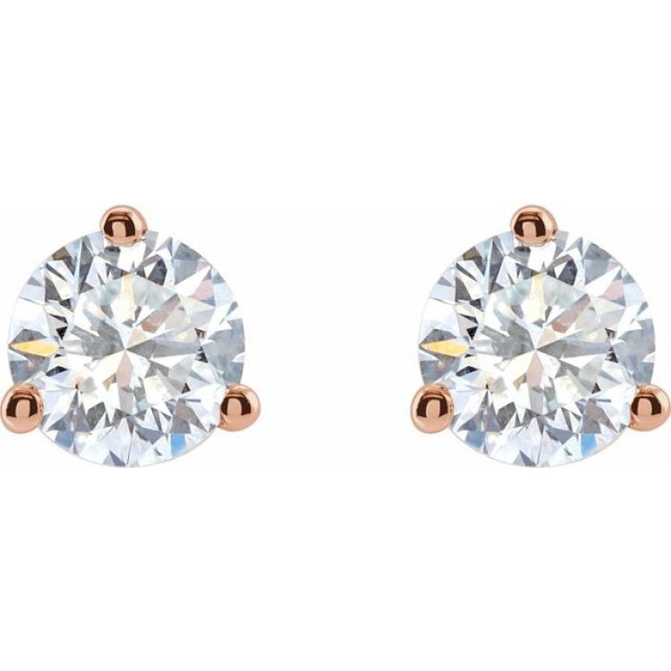 14K Rose Gold 1 1/5 CTW Lab-Grown Diamond Stud Earrings