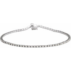 14K White Gold 1 CTW Natural Diamond Line 7 1/4" Bracelet