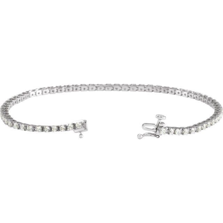 14K White Gold 2 CTW Natural Diamond Line 7 1/4" Bracelet