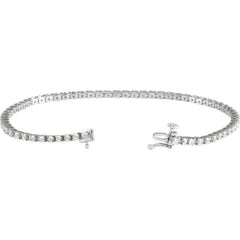 14K White Gold 2 CTW Natural Diamond Line 7 1/4" Bracelet