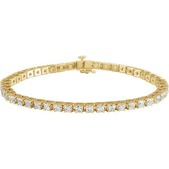 14K Yellow Gold 4 CTW Natural Diamond Line 7 1/4" Bracelet
