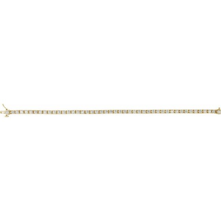 14K Yellow Gold 4 CTW Natural Diamond Line 7 1/4" Bracelet