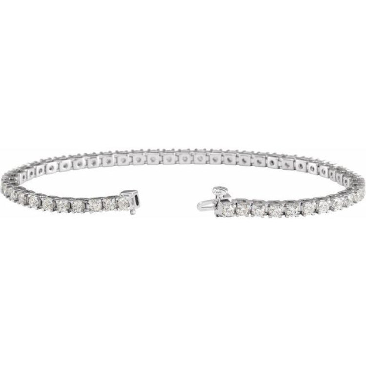 14K White Gold 4 CTW Natural Diamond Line 7 1/4" Bracelet
