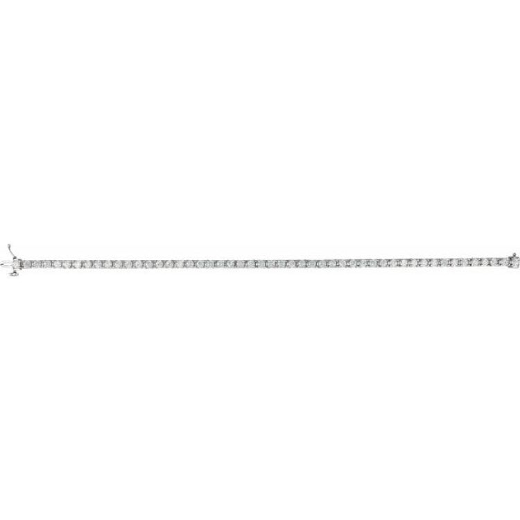 14K White Gold 4 CTW Natural Diamond Line 7 1/4" Bracelet