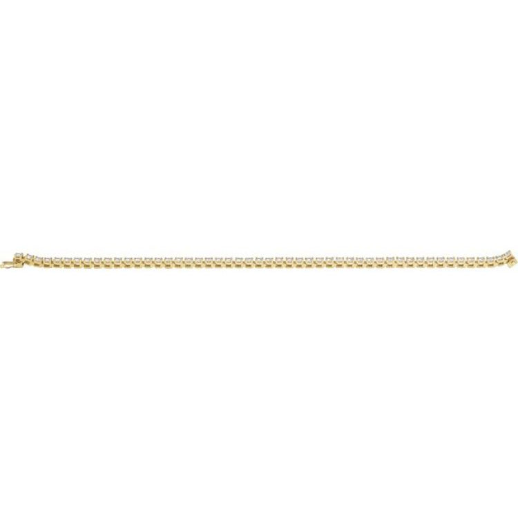 14K Yellow Gold 5 CTW Natural Diamond Line 7 1/4" Bracelet