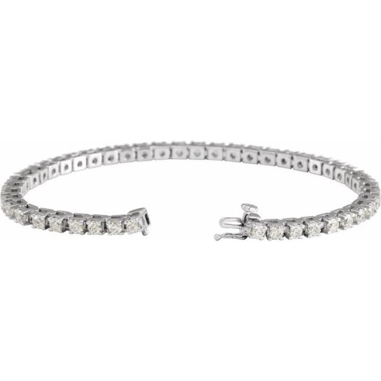 14K White Gold 5 CTW Natural Diamond Line 7 1/4" Bracelet