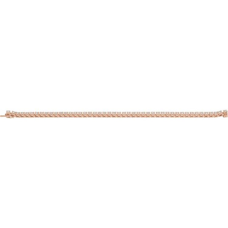 14K Rose Gold 5 CTW Natural Diamond Line 7 1/4" Bracelet